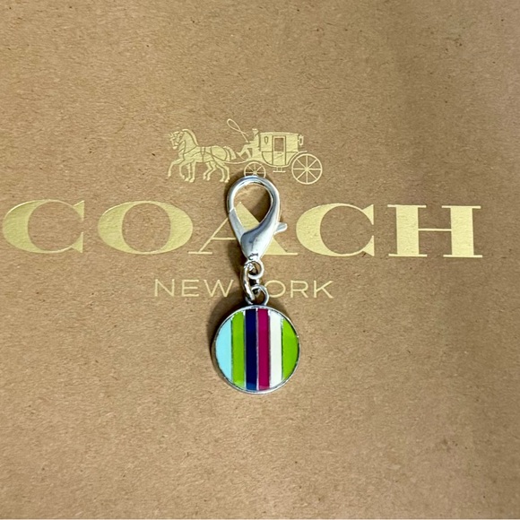 Coach Accessories - Coach Striped multicolored resin heritage bag charm